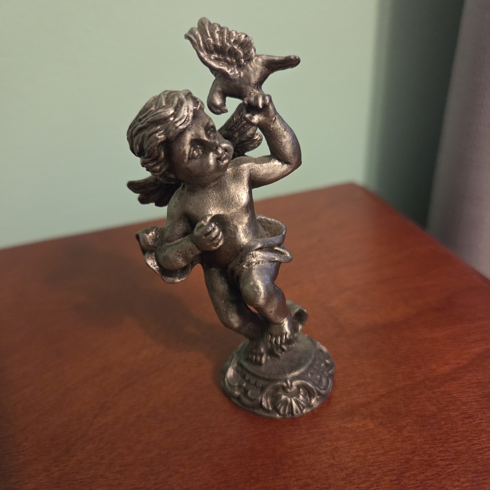 Vintage Pewter Cherub Angel by Sun Co.